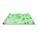 Sideview of Machine Washable Abstract Emerald Green Modern Area Rugs, wshabs1064emgrn