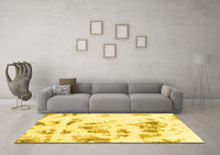 Machine Washable Abstract Yellow Modern Rug, wshabs1064yw