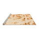 Sideview of Machine Washable Abstract Orange Modern Area Rugs, wshabs1064org