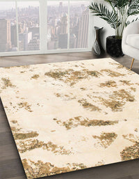 Abstract Beige Modern Rug, abs1064