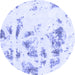 Round Machine Washable Abstract Blue Modern Rug, wshabs1064blu