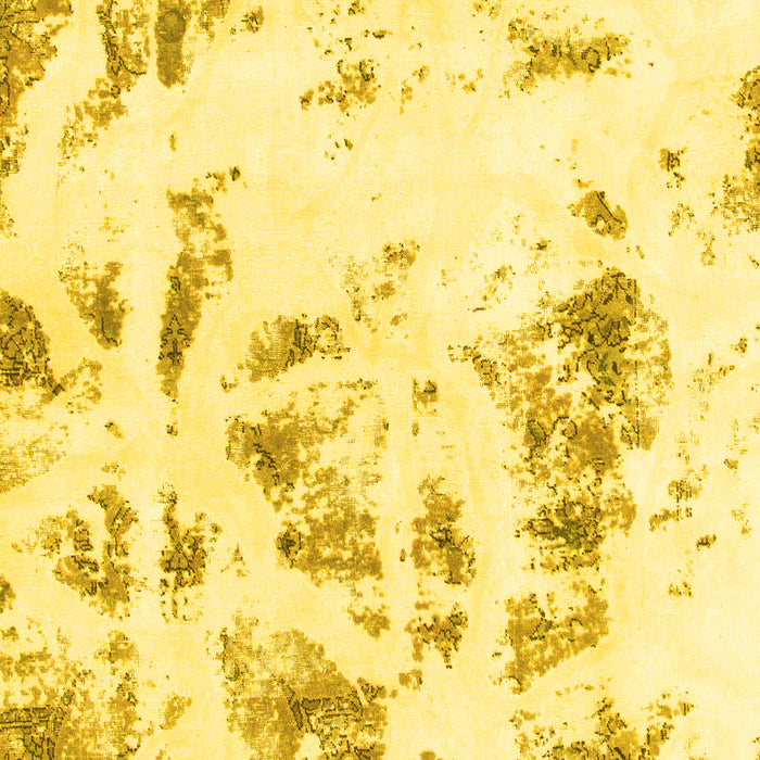 Square Machine Washable Abstract Yellow Modern Rug, wshabs1064yw