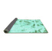 Sideview of Abstract Turquoise Modern Rug, abs1064turq