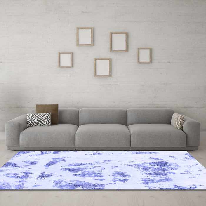 Machine Washable Abstract Blue Modern Rug in a Living Room, wshabs1064blu