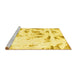 Sideview of Machine Washable Abstract Yellow Modern Rug, wshabs1064yw