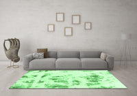 Machine Washable Abstract Emerald Green Modern Rug, wshabs1064emgrn