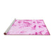 Sideview of Machine Washable Abstract Pink Modern Rug, wshabs1064pnk