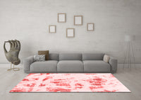 Machine Washable Abstract Red Modern Rug, wshabs1064red