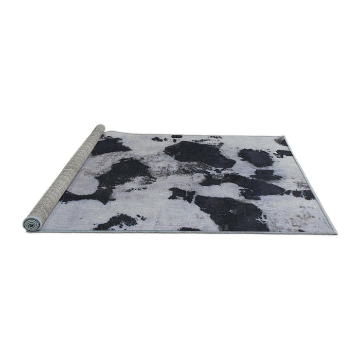 Sideview of Machine Washable Abstract Blue Rug, wshabs1065