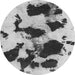 Round Abstract Gray Modern Rug, abs1065gry