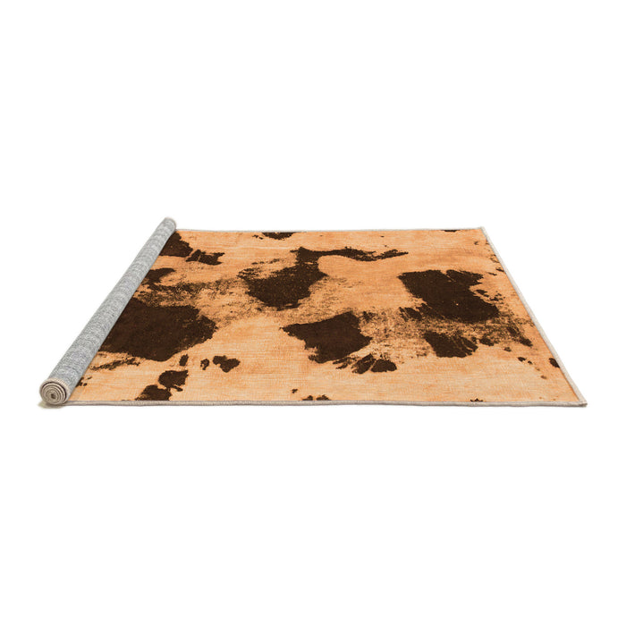 Sideview of Machine Washable Abstract Orange Modern Area Rugs, wshabs1065org