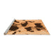 Sideview of Machine Washable Abstract Orange Modern Area Rugs, wshabs1065org