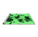 Sideview of Machine Washable Abstract Green Modern Area Rugs, wshabs1065grn