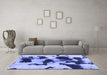 Machine Washable Abstract Blue Modern Rug in a Living Room, wshabs1065blu