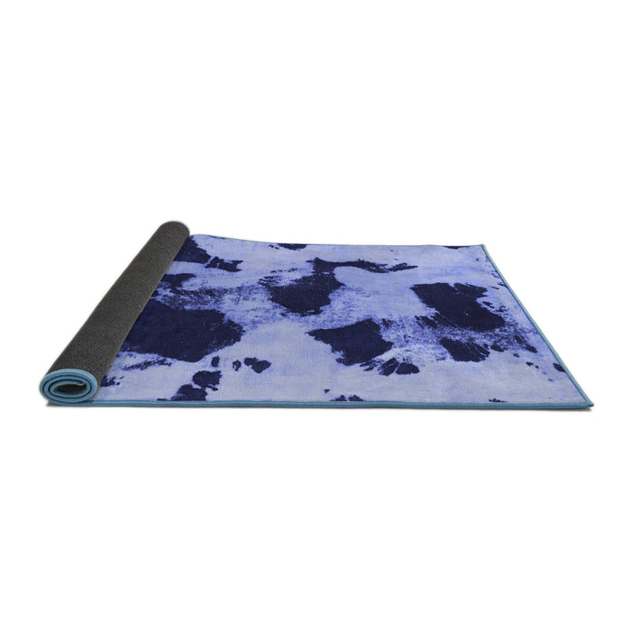 Sideview of Abstract Blue Modern Rug, abs1065blu