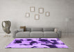 Machine Washable Abstract Purple Modern Area Rugs in a Living Room, wshabs1065pur