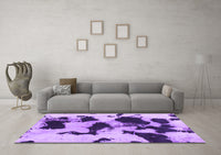 Machine Washable Abstract Purple Modern Rug, wshabs1065pur