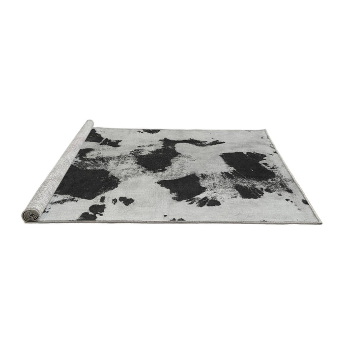 Sideview of Machine Washable Abstract Gray Modern Rug, wshabs1065gry