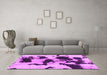 Machine Washable Abstract Pink Modern Rug in a Living Room, wshabs1065pnk