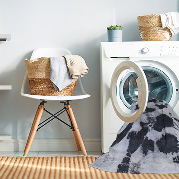 Machine Washable Abstract Blue Rug in a Washing Machine, wshabs1065