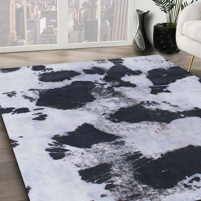 Machine Washable Abstract Blue Rug in a Family Room, wshabs1065