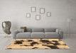 Machine Washable Abstract Brown Modern Rug in a Living Room,, wshabs1065brn