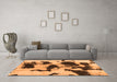 Machine Washable Abstract Orange Modern Area Rugs in a Living Room, wshabs1065org