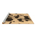 Sideview of Machine Washable Abstract Brown Modern Rug, wshabs1065brn