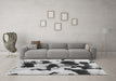 Machine Washable Abstract Gray Modern Rug in a Living Room,, wshabs1065gry