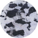 Round Machine Washable Abstract Blue Rug, wshabs1065