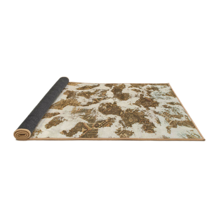 Sideview of Abstract Wheat Beige Modern Rug, abs1066