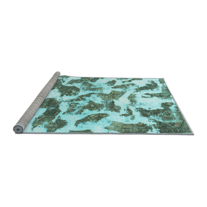 Sideview of Machine Washable Abstract Light Blue Modern Rug, wshabs1066lblu