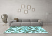 Machine Washable Abstract Light Blue Modern Rug in a Living Room, wshabs1066lblu