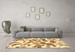 Machine Washable Abstract Brown Modern Rug in a Living Room,, wshabs1066brn