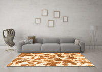 Machine Washable Abstract Orange Modern Rug, wshabs1066org