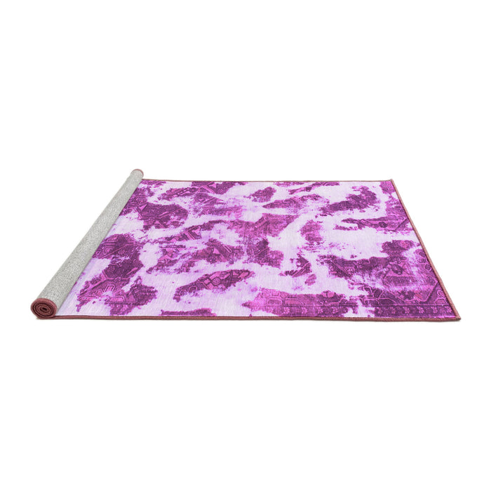Sideview of Machine Washable Abstract Purple Modern Area Rugs, wshabs1066pur