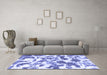 Machine Washable Abstract Blue Modern Rug in a Living Room, wshabs1066blu