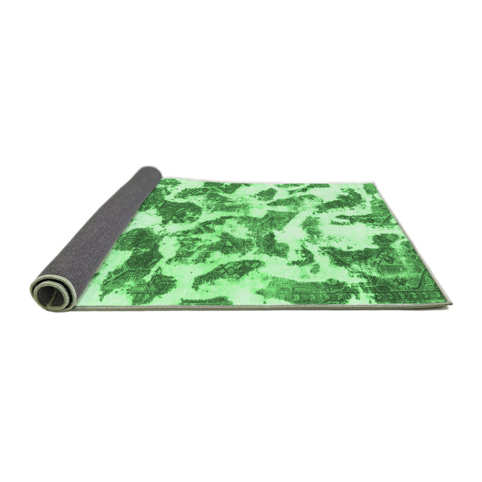 Sideview of Abstract Emerald Green Modern Rug, abs1066emgrn