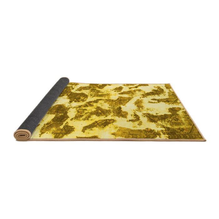 Sideview of Abstract Yellow Modern Rug, abs1066yw