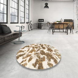 Abstract Wheat Beige Modern Rug in a Bedroom, abs1066