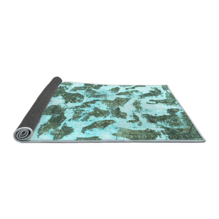 Sideview of Abstract Light Blue Modern Rug, abs1066lblu