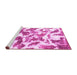 Sideview of Machine Washable Abstract Pink Modern Rug, wshabs1066pnk