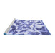 Sideview of Machine Washable Abstract Blue Modern Rug, wshabs1066blu