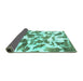 Sideview of Abstract Turquoise Modern Rug, abs1066turq