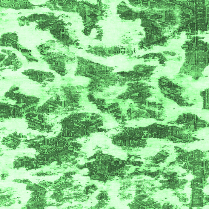 Square Machine Washable Abstract Emerald Green Modern Area Rugs, wshabs1066emgrn