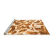 Sideview of Machine Washable Abstract Orange Modern Area Rugs, wshabs1066org