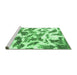 Sideview of Machine Washable Abstract Emerald Green Modern Area Rugs, wshabs1066emgrn