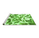 Sideview of Machine Washable Abstract Green Modern Area Rugs, wshabs1066grn