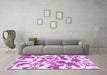 Machine Washable Abstract Purple Modern Area Rugs in a Living Room, wshabs1066pur