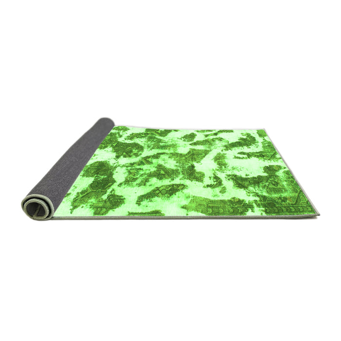 Sideview of Abstract Green Modern Rug, abs1066grn